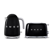 Smeg  Kettle & 2 Slice Toaster Set - KLF03BLUK/TSF01BLUK Stainless Steel BLACK