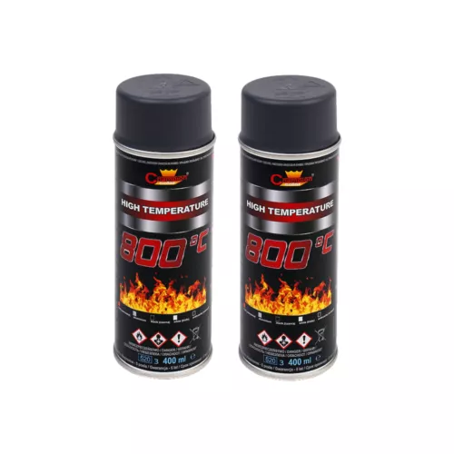Ofenlack 800°C Anthrazit 2x 400ml CC Ofenfarbe hitzebeständiger Thermolack