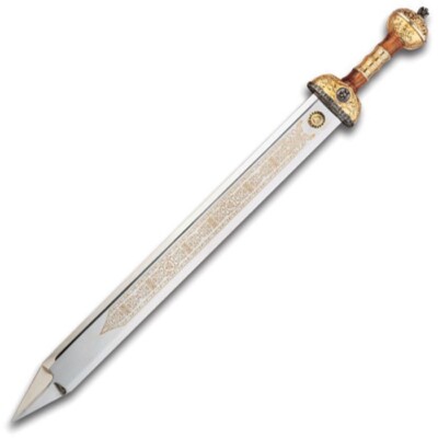 Art Gladius Julius Caesar Sword 23'' UNSHARPENED Stainless Blade Wood Handle