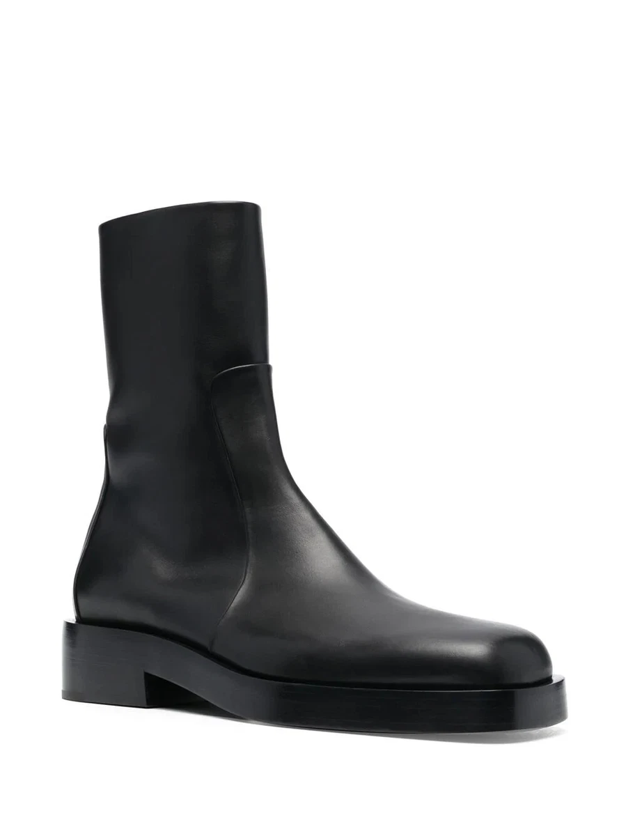 Jil Sander Black Square Toe Chelsea Boots