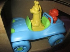Green Toys Dune Buggy Pull Toy Blue Giraffe Monkey +6 Mo Made in USA New