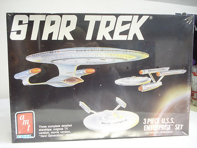 AMT ERTL 1988 STAR TREK 3-PIECE U.S.S. ENTERPRISE SET MODEL KIT Sealed ...