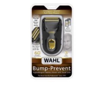 Wahl - Bump Prevent Hypoallergenic Battery Shaver with Travel Lock #7066-200 NEW