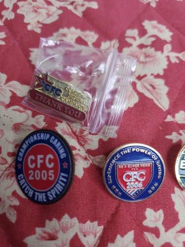 CFC Combined Federal Campaign Lapel Hat Pin Pinback Johnson & Johnson Lot of 13 - Picture 5 of 11