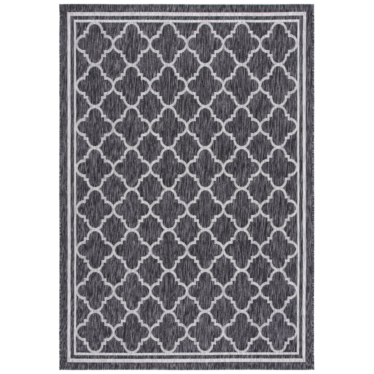 SAFAVIEH Courtyard Claudia Geometric Indoor/Outdoor Area Rug, Black Charcoal, 2'
