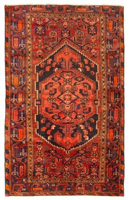 Vintage Hand-Knotted Area Rug 3'11'' x 6'5'' Traditional Wool Carpet