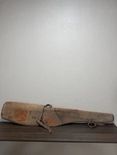 Leather & Suede Rifle Scabbard Case - Mexico - Fur Lining - Some Stains & Marks