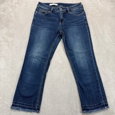 Anthropologie Pilcro Jeans Women's 27 Straight Leg Cropped Frayed read descrip