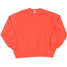 Vintage 1990s Russell Athletics Orange Pullover Crew Neck Sweatshirt Men's XL