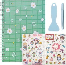 Reusable Sticker Book - 60 Sheets, Collecting Album, Organizer, Blank Green