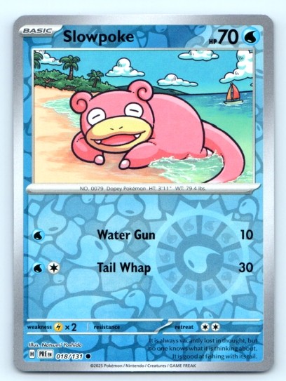 Pokémon TCG ~ Slowpoke 018/131 ~ Reverse Holo English Near Mint