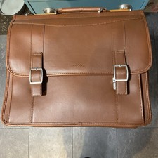 SAMSONITE BROWN LEATHER LAPTOP BRIEFCASE CROS...