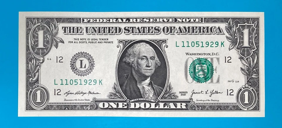 November 5, 1929 / 11 May 1929 (L 11051929 K) BIRTHDAY $1 One Dollar Bill *UNC* - Image 2 of 4