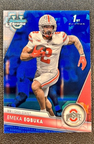 2023 Bowman U Chrome Sapphire Edition EMEKA EGBUKA #115 NCAA Ohio State Buckeyes