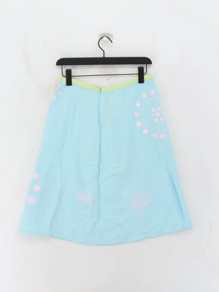 Joules Women's Midi Skirt UK 10 Blue Geometric 100% Other Midi A-Line - Image 2 of 4