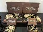 Williamsburg Place Mats X12 Coasters X11 Black Floral Design Boxed  6 Designs