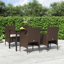 Garden Dining Set Brown and Cream