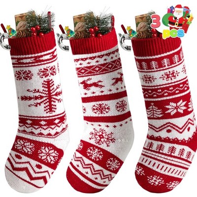 JOYIN 3er Weihnachtsstrümpfe Set   Rustikale Nikolaus-Designs für Festliche S...