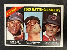 1966 Topps #216 AL Batting Leaders/Tony Oliva/Carl Yastrzemski/Davalillo VG-EX