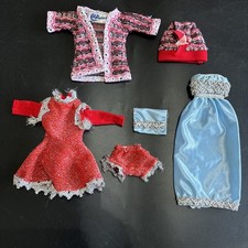 Vintage 1970s Faerie Glen Sindy Red Sparkle Dress Pants/Coat & Hat/Dress & Bag