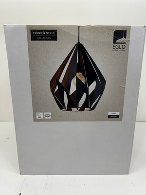 Eglo Carlton 15.13 in. W 1-Light Black and Copper Pendant Light 49878A