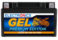Electronicx YTX7A-BS GEL Motorradbatterie 12V 7Ah - Wartungsfrei, Hohe Startkraf