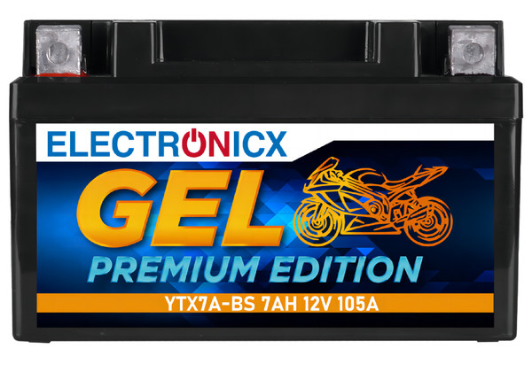Electronicx YTX7A-BS GEL Motorradbatterie 12V 7Ah - Wartungsfrei, Hohe Startkraf-image