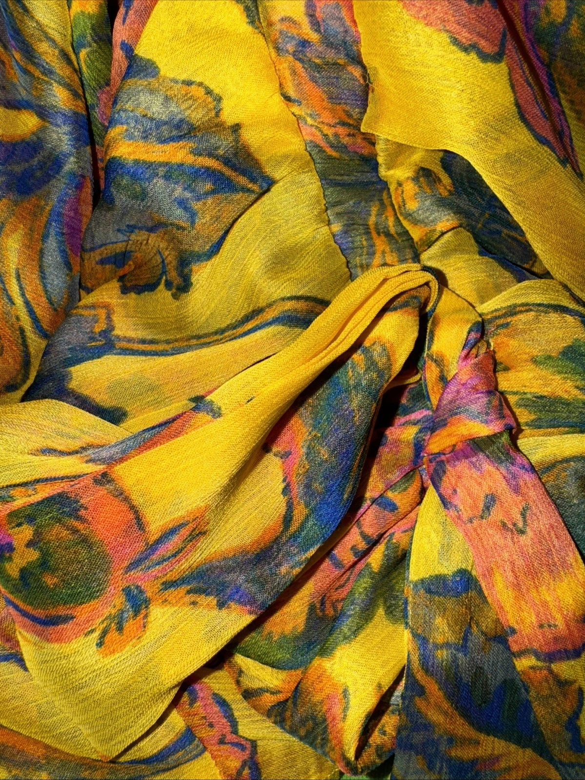 PALM ANGELS Abito Kaia Misa Los Angeles giallo gran canarino scollo a V floreale tropicale nuovo con etichette taglia S!