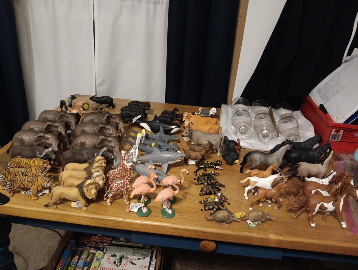 MEGA Lot of 70 NEW NWT Schleich Animals: Safari, Farm, Horses,  Dogs,Tropical Sea