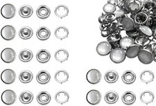 Snap Fasteners - 100 Sets 12Mm Pearl Prong Snap Buttons for Sewing Crafting, Whi