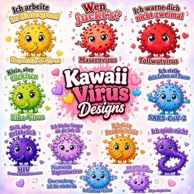 Tasse- ''Lustige Kawaii Virus Designs'' Tassen