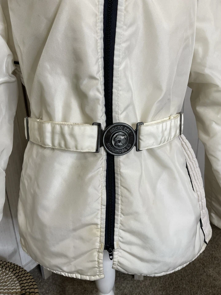 复古北极猫北极服装雪地摩托白色夹克和腰带,尺寸 L,美国制造 — 第 2/4 张图片