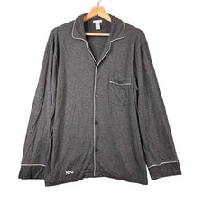 Eberjey Gisele Long Sleeve Pajama Sleep Shirt Grey Modal Button Up Women Size M