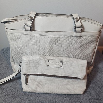 Patricia Nash Gray Weave Shoulder Bag With Matching Wristlet/ Clutch READ DES 