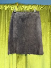 NWT Deadstock Vintage Express International Brown Suede Leather Skirt. Size 1/2