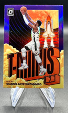 Giannis Antetokounmpo 2021-22 Panini Optic Purple Prizm T-Minus 3 2 1 Insert # 3