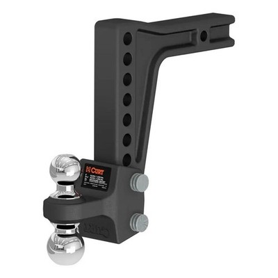 Curt Deep Drop Adjustable Trailer Hitch Ball Mount w/ Dual Ball for 2'' Receiver
