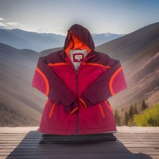 Lands  End Girls Hooded winter Coat Size medium 10-12 Multi Colored Ski Jacket