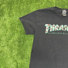 THRASHER Skate Magazine Black Short Sleeve Tshirt Thorn Roses Graphic Men s M