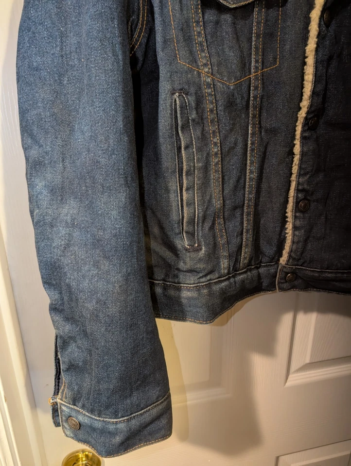 Chaqueta de Camionero Vintage Silver Spur Talla Pequeña Forrada Sherpa Ropa Occidental Foto 3 de 4