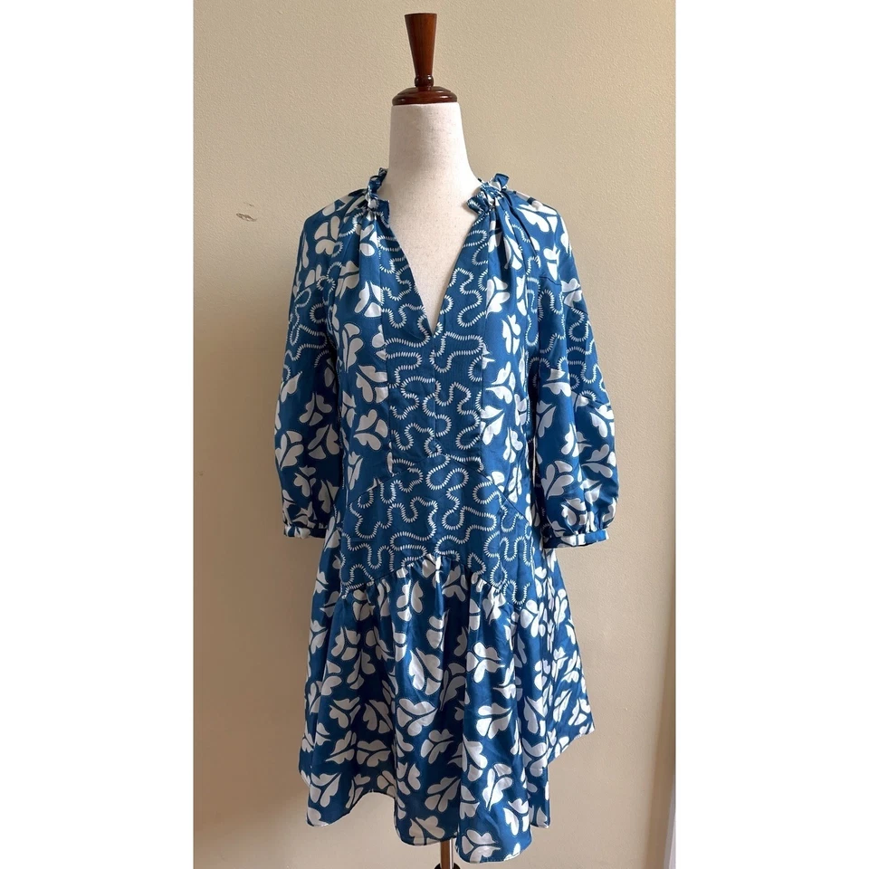 Rebecca Taylor Perla Petal Print Puff Sleeve Silk Mini Dress Size XS $495 - Image 4 of 4