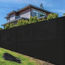 TANG 6x20ft Black Privacy Fence Screen Shade Cloth w/ Grommets, Chain Link