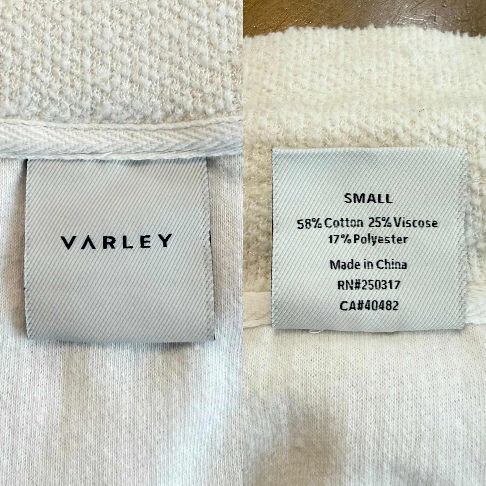 OFF WHITE Felpa Varley Maceo finto collo testurizzato pullover avorio donna piccola spiaggia accogliente