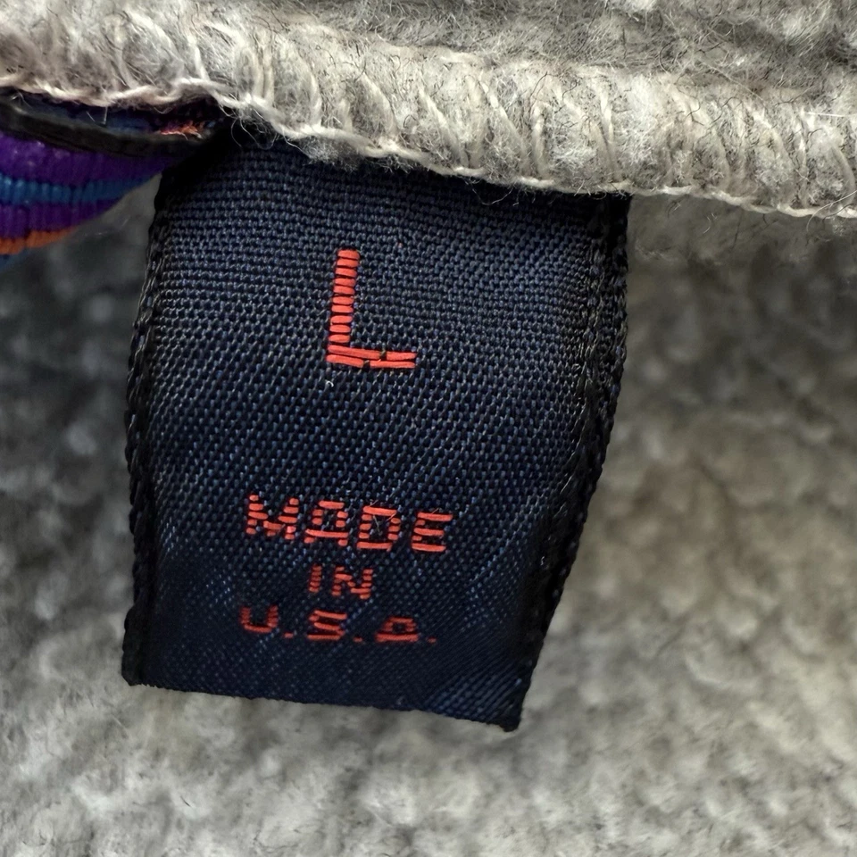 Vintage 70s 80s Patagonia USA Made Deep Pile Gray Fleece Zip Jacket Men’s Large - Image 3 of 4