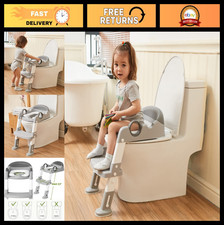 Potty Training Seat with Step Stool Ladder for Kids - Non-Slip, Padded, Handles