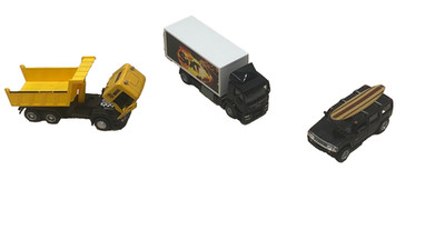 Diecast Auto-Set: Hummer H2, Kinsmart Dump Truck, Siku MAN LKW   3 Modelle