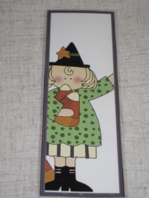 primitive halloween witch laminated bookmark cs1219 ebay