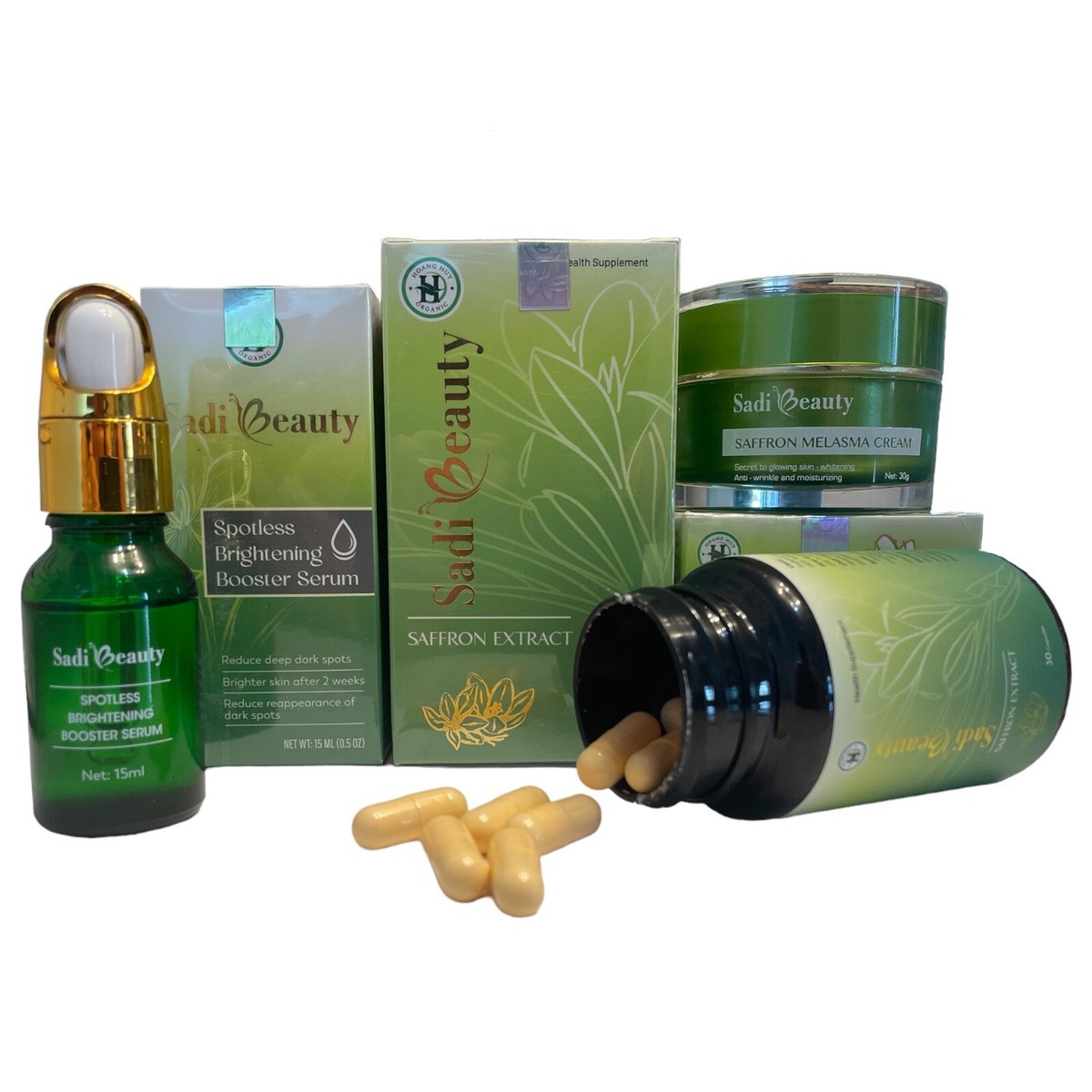 Sadi Beauty Anti Aging Set - Melasma Cream, Serum, Saffron