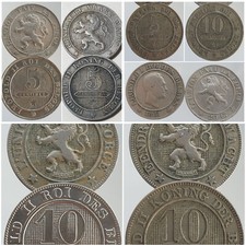 BELGIQUE LEOPOLD Ier LEOPOLD II 5 10 20 CENTIMES