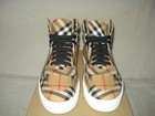 100% AUTHENTIC NEW WOMEN BURBERRY ANTIQUE CHECK HIGH TOPS SNEAKERS US 6.5 — photo 3